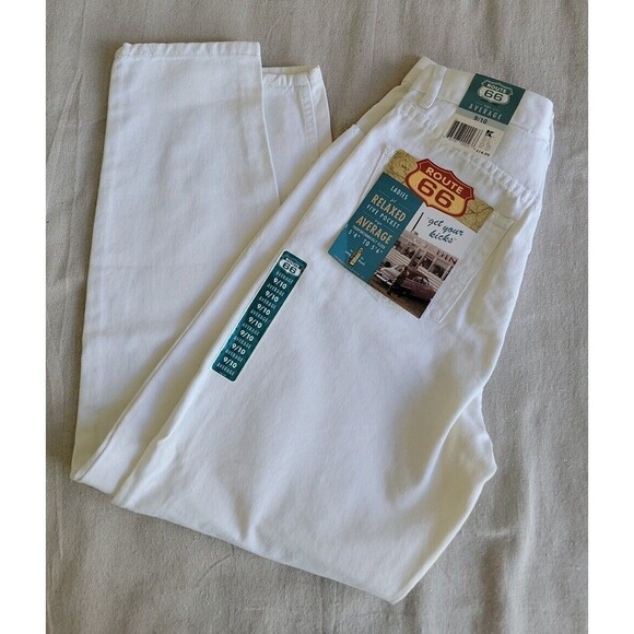 Route 66 Womens 9 10 26x30 Jeans White High Rise Taper Cotton Kmart Y2K 00 NEW - Picture 1 of 16